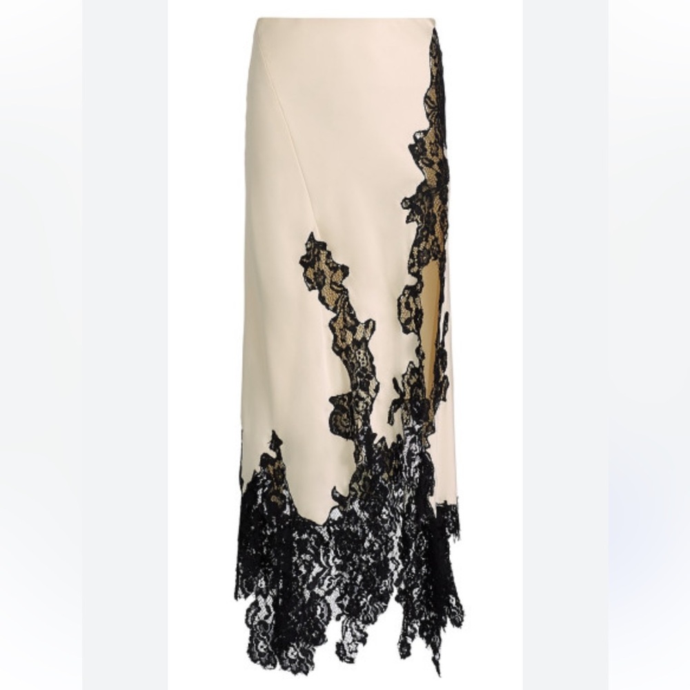 Ronny Kobo Cream Satin Skirt